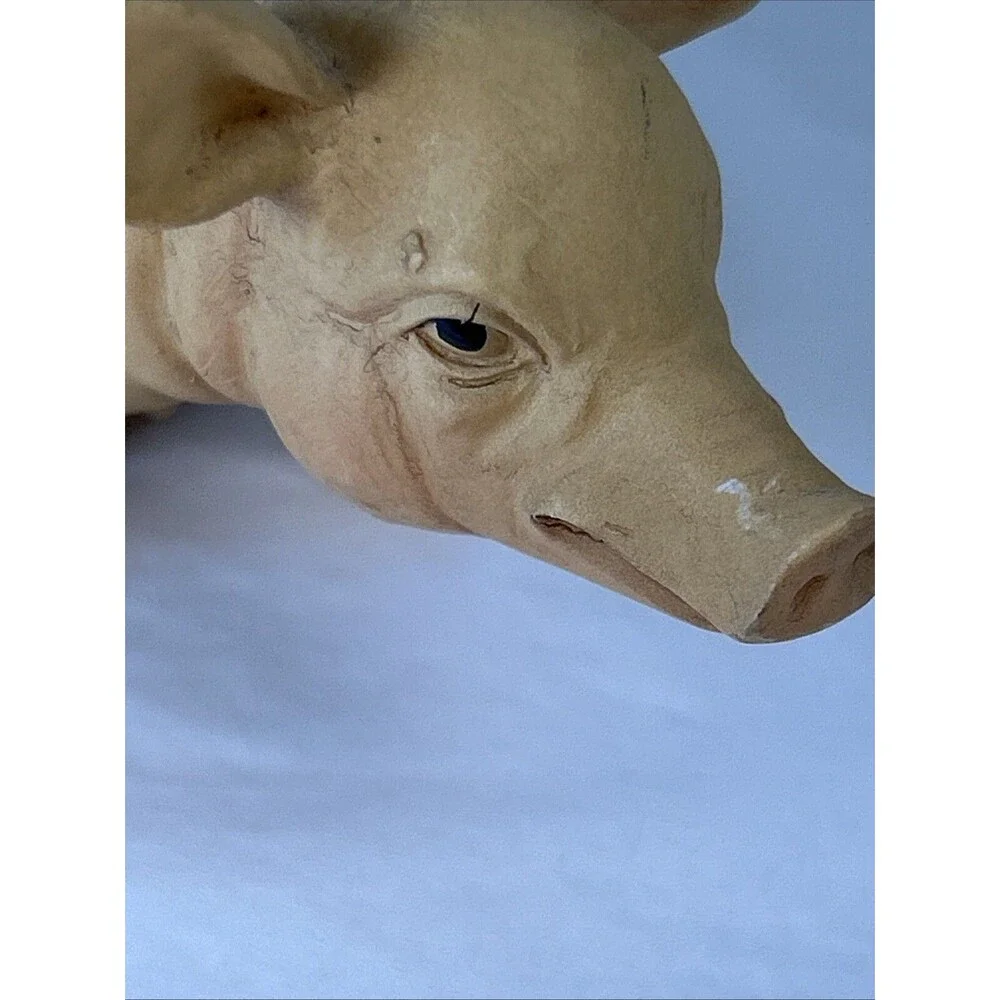 PINK Pig Figurine Resin? Detailed Country Cottage Farmhouse Animal Pet Farm